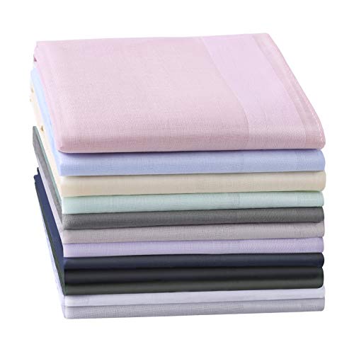 HOULIFE Taschentücher für Herren und Damen, einfarbig, aus reiner gekämmter Baumwolle, klassisch, für den täglichen Gebrauch, Hochzeit, 6/9/12 Stück, 40 x 40 cm, mehrfarbig, Medium HOULIFE Taschentücher für Herren und Damen, einfarbig, aus reiner gekämmter Baumwolle, klassisch, für den täglichen Gebrauch, Hochzeit, 6/9/12 Stück, 40 x 40 cm, mehrfarbig, Medium von HOULIFE