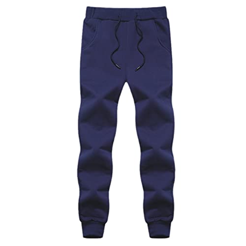 HOURVNEI Kaschmir Herren Hosen Winter Warme Jogginghose Männer Übergröße Hose Mode Casual Dicke Sweatpants Männlich, blau, 41-44.5 von HOURVNEI