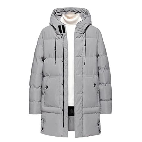 Herren Winter Warm Dicker Lange Einfarbig Parka Mantel Männer Wasserdicht Kapuze Parka Mantel Jacke Herbst Mode Casual Parka, weiß, XXXXXX-Large von HOURVNEI