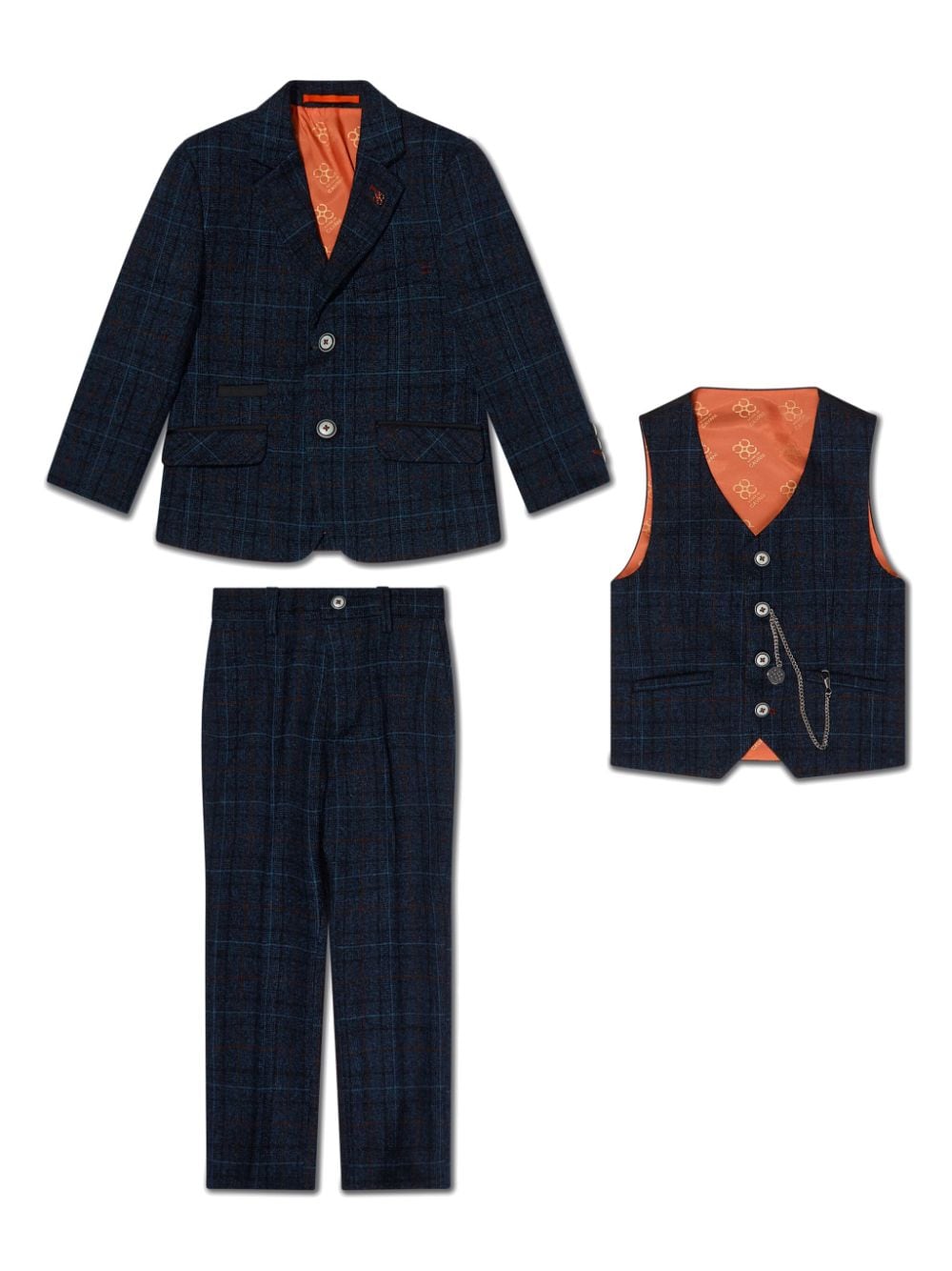 HOUSE OF CAVANI KIDS Dreiteiliger Tweed-Anzug - Blau von HOUSE OF CAVANI KIDS