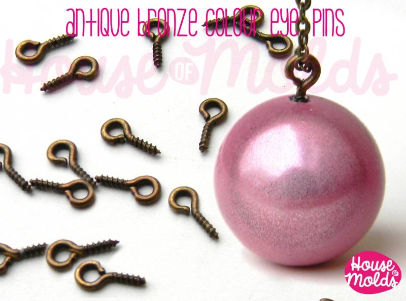 Antik Bronze Schraube Eyepins 9x3.5 Mm-Perfekt Für Erstellen Sie Ihre Anhänger Oder Ohrringe von HOUSEOFMOLDS