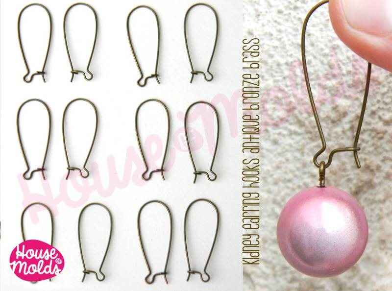 Kidney Ohrringe Haken-Antike Bronze Messing 13 Mm X 33 - Schlichtes Design Für Viele Ohrringstile von HOUSEOFMOLDS
