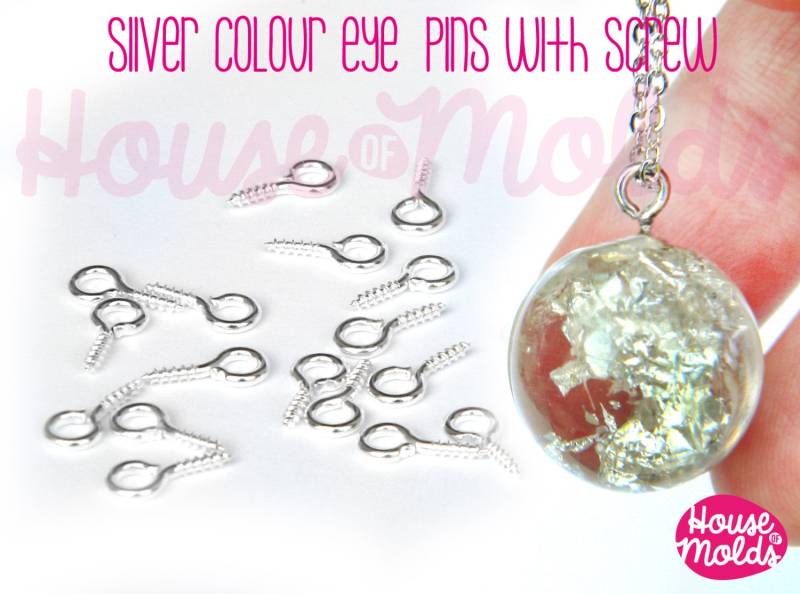 Versilberte Schraubösen, 8 X 4 Mm-Perfekt Für Anhänger Oder Ohrringe von HOUSEOFMOLDS