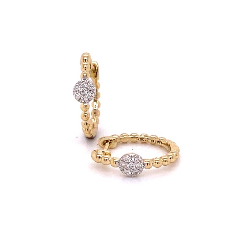 14K Gelbgold Diamant Perlen Creolen von HOUSEdeBIJOUX
