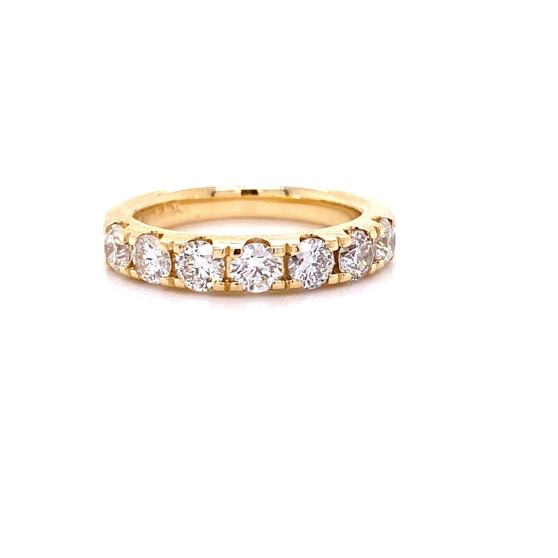 14K Gelbgold Geteilte Prong Diamant Ehering/Jubiläum Band/stapelbar Band von HOUSEdeBIJOUX