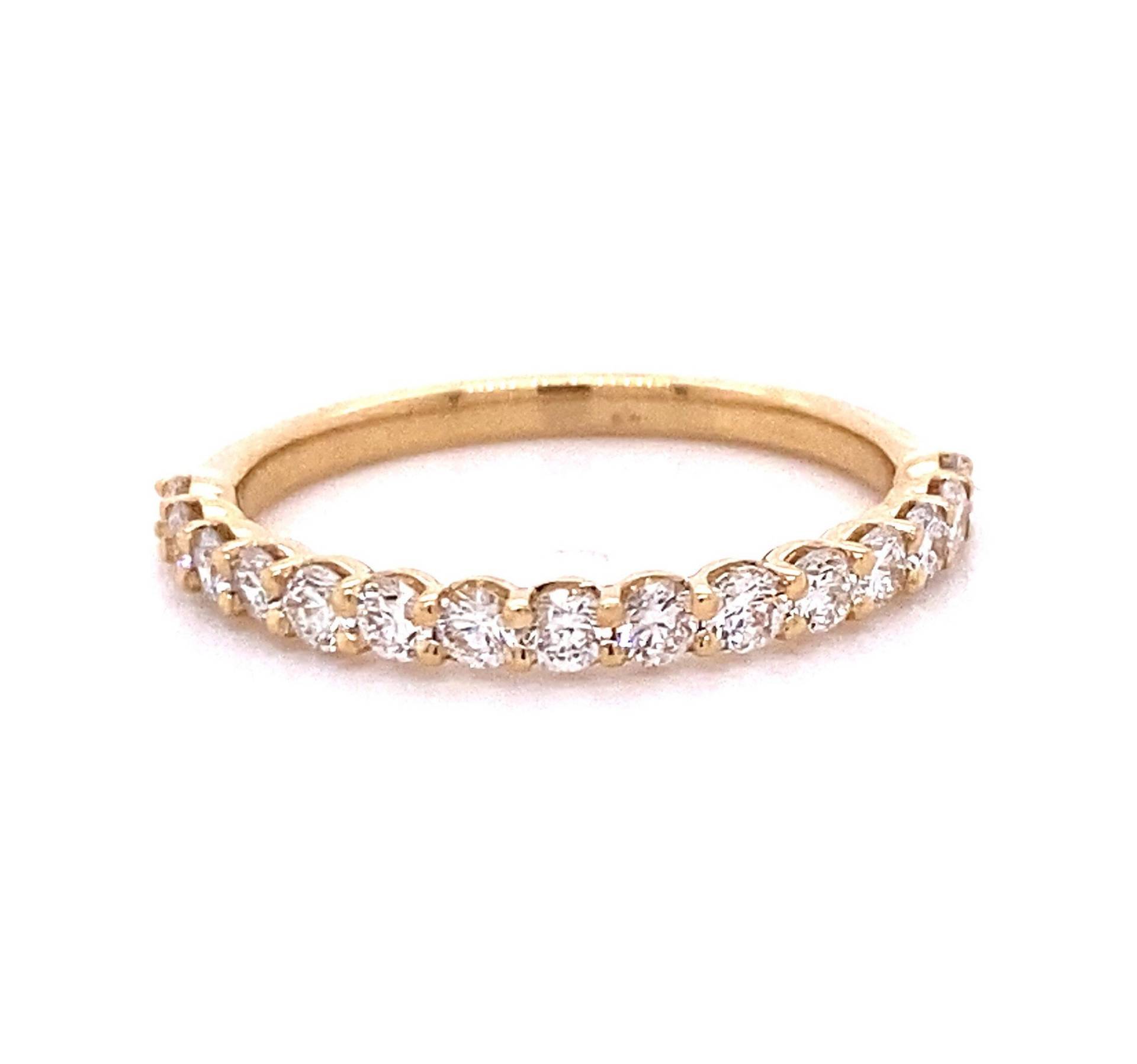 14K Gold 15 Diamant Geteilte Prong Hochzeitsband/Jubiläum Band/stapelbare Band von HOUSEdeBIJOUX