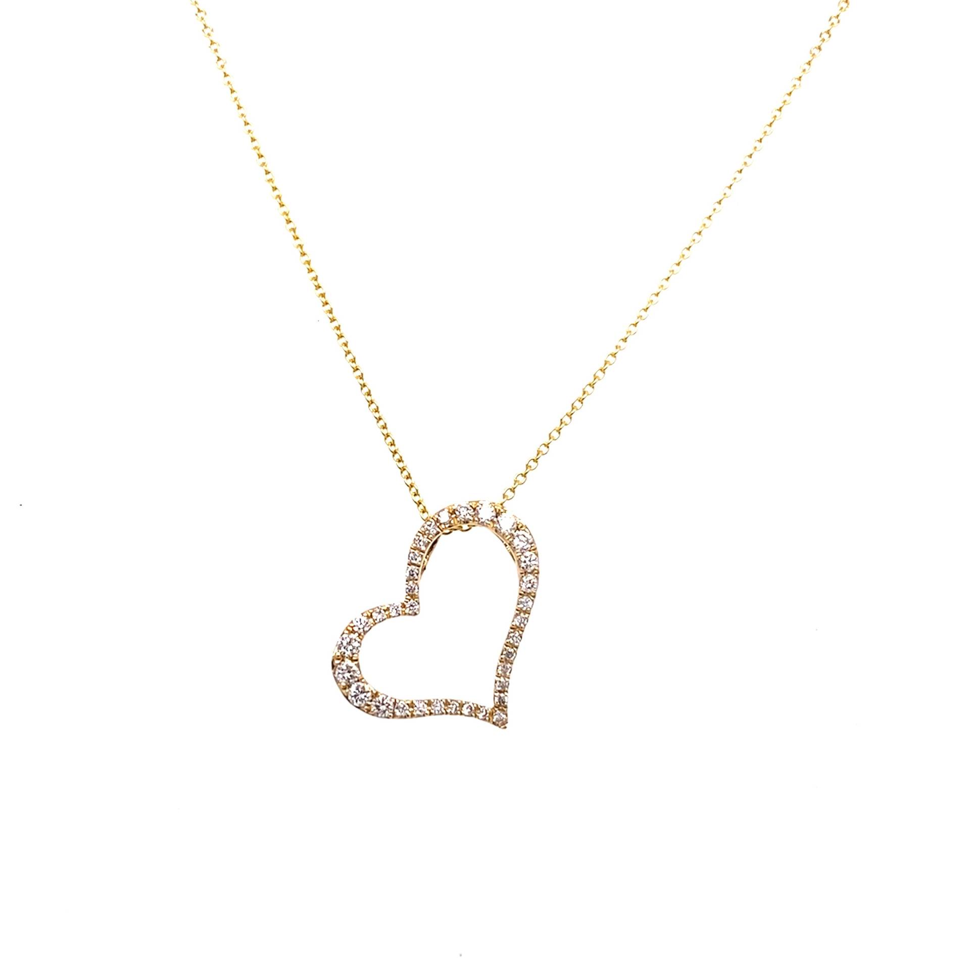 14K Gold Offenes Herz Pave Diamant Anhänger 14K Gold Offenes Herz Pave Diamant Anhänger von HOUSEdeBIJOUX