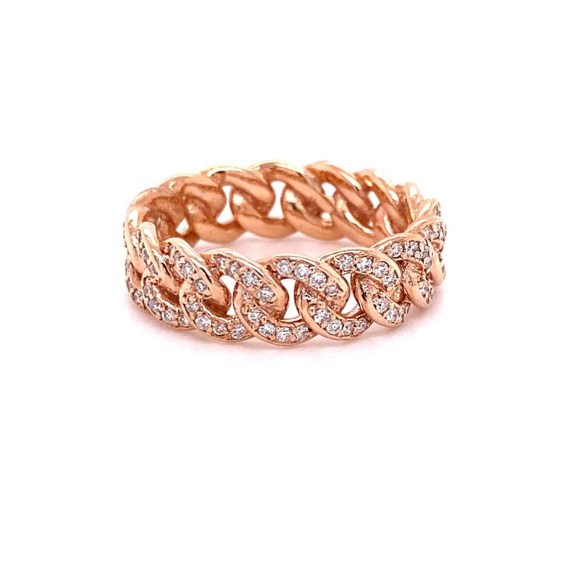 14K Rose Gold Diamant Miami Cuban Link Eternity Ring von HOUSEdeBIJOUX
