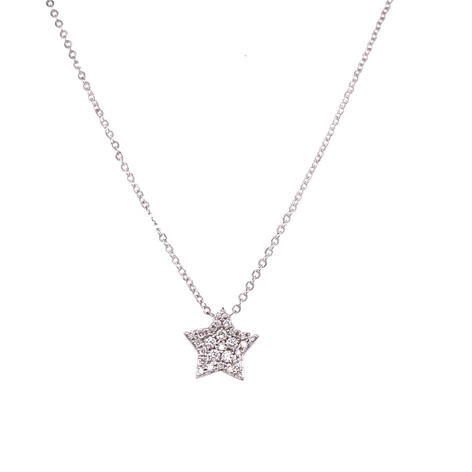 14K Weißgold 0.22Ctw Pave Diamant Stern Anhänger von HOUSEdeBIJOUX
