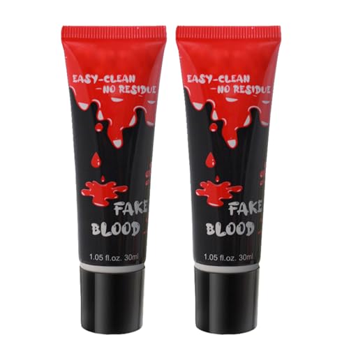 2er 30 ml Set Halloween Kunstblut,Fake Blood,Kunstblut Auswaschbar für Karneval,Make up, Theaterschminke,Cosplay 2er 30 ml Set Halloween Kunstblut,Fake Blood,Kunstblut Auswaschbar für Karneval,Make up, Theaterschminke,Cosplay von HOUSN