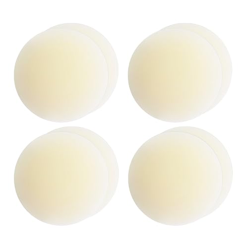 HOUSN 4 Paar Silikon Nippelpads,Unsichtbare Brustwarzenschutz,Wasser- und Schweißresistent,Wiederverwendbar Nipple Pads,Geeignet für Strumpfhosen,Abendkleider und Sport,8cm(Weiße Farbe) von HOUSN