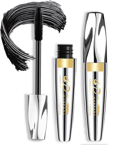 4D Schwarze Wimperntusche,Wasserfeste Wimperntusche,Langanhaltende & Wischfeste Wimperntusche, Definierend, Extra Long Thick & Voluminous Lash Mascara von HOUSN