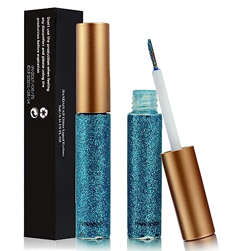 HOUSN Liquid Glitter Eyeliner Metallic Shimmer Glitter Eyeshadow, langlebig Wasserdicht Diamond Eyeliner Liquid Shining Eye Eyeliner Pen (8# blau) von HOUSN