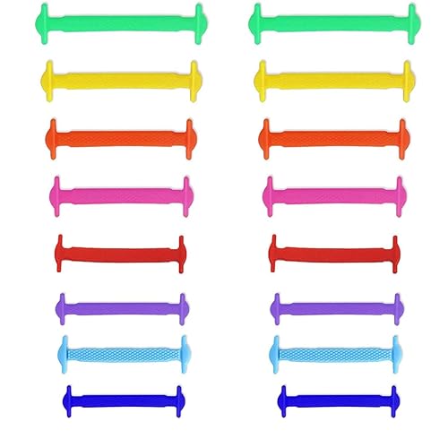 HOUSN Silikon Schnürsenkel, 16 elastische Schnürsenkel zum Binden von Werkzeugen, No Tie Schnürsenkel, Gummi Schnürsenkel für Kinder und Erwachsene, Mehrere Farben(farbig) von HOUSN