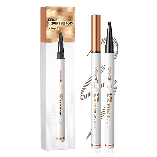 HOUSN Waterproof Liquid Eyebrow Pencil, mit Vier Gabelspitzen, schnell trocknend und langlebig Augenbrauenstift, Bauen Sie einen hochnatürlichen Make-up, Farbton Wischfest, 01#(Hellbraun) von HOUSN