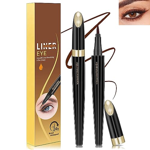 Schwarzer Eyeliner Verschmierter, Flüssiger Eyeliner, Wasserfester und Wischfester Flüssiger Eyeliner-Stift, Flexibler Stift für Einfache Kontrolle,Präziser Strich Oder Rauchiger Effekt Dichte von HOUSN