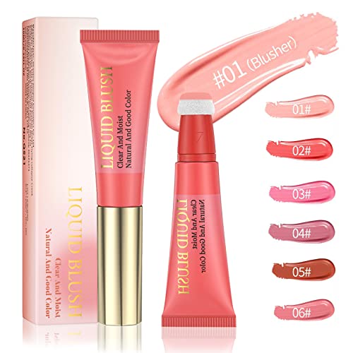 Matte Liquid Blush Make-up Leicht,Flüssige Rouge Beauty Wand Cream Blush Matte Liquid Blush,Atmungsaktiv,Natürliches Aussehen,Contour Beauty Wand Ideales Gel Blush Geschenk für Frauen (#01) von HOUSN