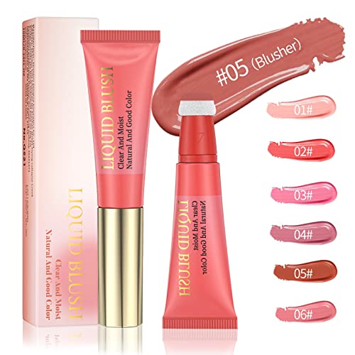 Matte Liquid Blush Make-up Leicht,Flüssige Rouge Beauty Wand Cream Blush Matte Liquid Blush,Atmungsaktiv,Natürliches Aussehen,Contour Beauty Wand Ideales Gel Blush Geschenk für Frauen (#05) von HOUSN