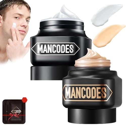 Mancodes-Creme, Mancodes-Make-up-Creme, Mancodes-Gesichtscreme, Mancodes Feuchtigkeitsspendende Concealer-Creme Für Männer, Gesichtsfeuchtigkeitscreme Für Männer (MIX-2 Bottles) von HOUXIANDOU