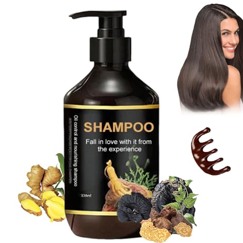 Ölkontrollierendes Haarpflegeshampoo, natürliches Polygonum Multiflorum Shampoo, haarstärkendes Shampoo, pflegt das Haar weich und flauschig für Männer und Frauen (1 Stück) von HOUXIANDOU