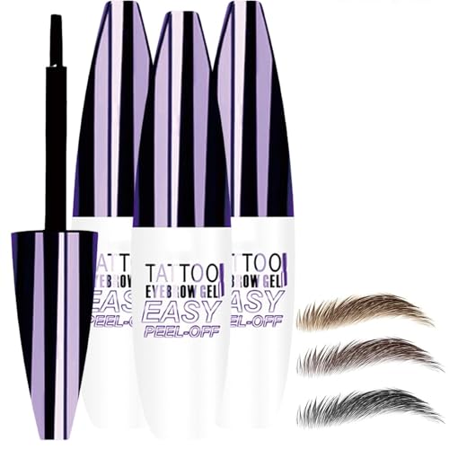 Wasserfestes Augenbrauengel, Natürlicher Augenbrauenfarbstoff für ausfallende Augenbrauen, Tattoo-Augenbrauengel für Frauen, Abwischfester Augenbrauenfarbstoff für Frauen (MIX-3 Pcs) von HOUXIANDOU