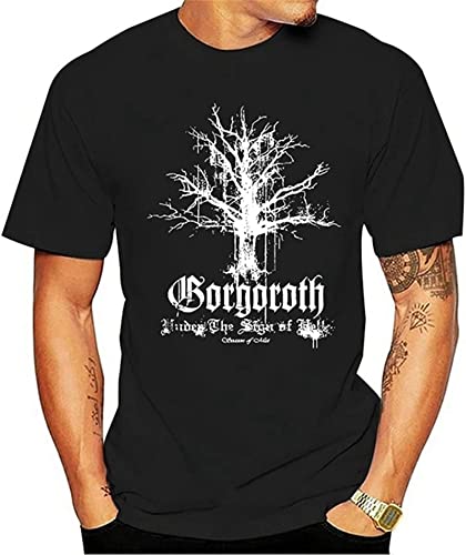HOUYI Funny T-Shirt Gorgoroth Band T-Shirt Herren L Schwarz Kurzarm Sommer Baumwolle Atmungsaktiv HOUYI Funny T-Shirt Gorgoroth Band T-Shirt Herren L Schwarz Kurzarm Sommer Baumwolle Atmungsaktiv von HOUYI