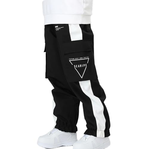 HOUZONIY Damen Skihose, Herren Wasserdicht Winddichte Softshellhose, Weite Passform Snowboardhose Geeignet für Outdoor-Sportarten(Schwarz XS) von HOUZONIY
