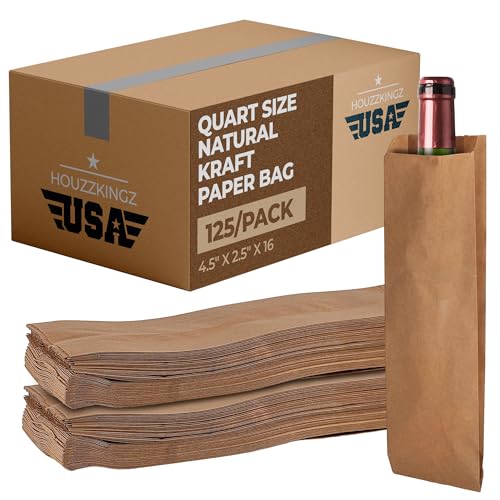 125 Weinbeutel für Weinflaschen, 11,4 x 40,6 x 6,3 cm, braunes Papier, Likör-Weinflaschentaschen, hohe Geschenktüten, Kraft-Brot-Baguette-Tasche, Quart Größe, leere Weinbeutel, Säcke für unterwegs 125 Weinbeutel für Weinflaschen, 11,4 x 40,6 x 6,3 cm, braunes Papier, Likör-Weinflaschentaschen, hohe Geschenktüten, Kraft-Brot-Baguette-Tasche, Quart Größe, leere Weinbeutel, Säcke für unterwegs von HOUZZKINGZ USA