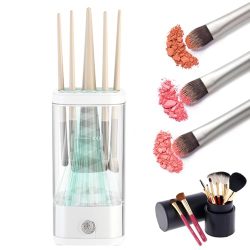 HOVCEH Elektrischer Make-up-Pinsel-Reiniger, automatischer USB-Make-up-Pinsel-Reiniger, drehender Make-up-Pinselreiniger zum Reinigen und Trocknen, passend für alle Größen, Geschenk für Frauen und von HOVCEH