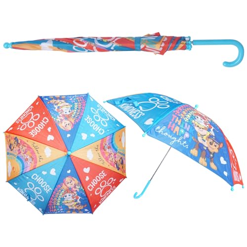 HOVUK 8 Rippen Unisex Kinder Klassische Regenschirme Faltschirm Brolly für Mädchen Jungen 3-7 Jahre Winddicht Stick Regenschirm Tragbare Reise Regenschirme, Paw Patrol, Small von HOVUK