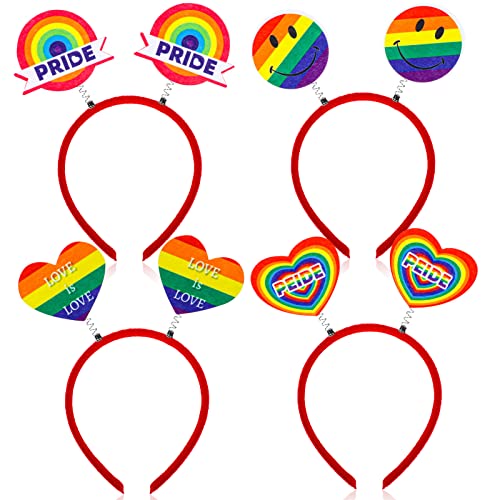 HOWAF LGBT Gay Pride Accessoires, Gay Pride Haarreif Regenbogen Haarband LGBTQ Haarbänder Pride Stirnband Regenbogen Flagge Herz Stirnband Pride Kostüm für Gay Pride Month LGBT LGBTQ Pride Accessoires von HOWAF