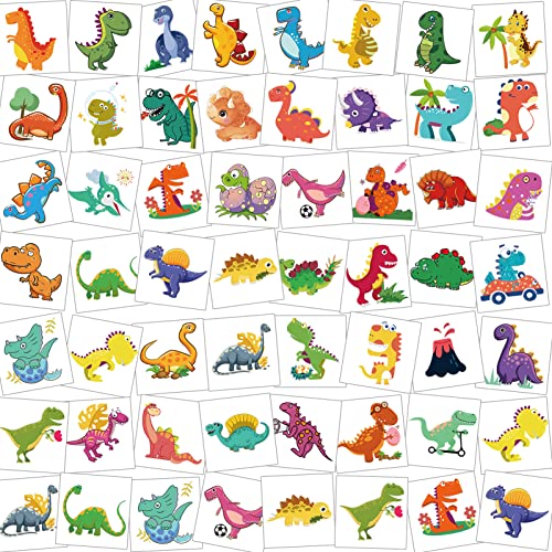 HOWAF Tattoo Kinder, 96 Dinosaurier Temporäre Tattoos Set, Dino Tattoos Kinder Jungen, Dinosaurier Kindertattoos Aufkleber für Jungs Kindergeburtstag Mitgebsel Party Spielen Geschenkidee von HOWAF