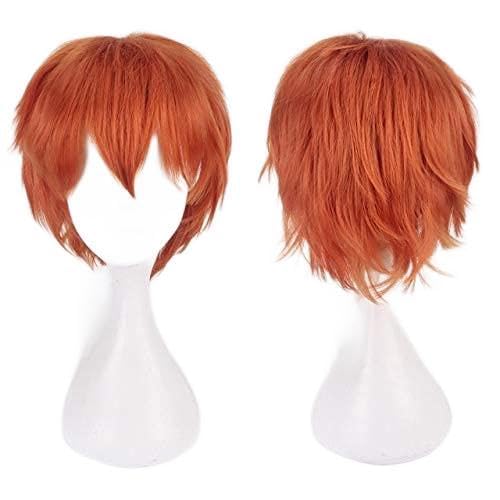 Cosplay Wig Cosplay Fashion Wig Perücke Kurz Brewavy Männer Weiß Weiß Weiß Blau Lila Rosa Rot Orange Grau Silber Anime Synthetisches Haar Mode Perücke Andere Stil 6(Color : Style10,Ta von HOWGARI