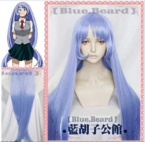 HOWGARI Anime Coser Wig Anime My Hero Academia Nejire Hado Hadou Cosplay Wig 110 cm Long Blue Straight Heat Resistant Synthetic Hair + Wig von HOWGARI