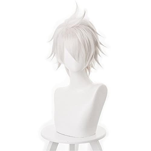 HOWGARI Anime Coser Wig Arifureta: Weltweit Strongest Hajime Nagumo 30 cm Short Silver Faser Kostüm Cosplay Wig One Größe Nagumo Hajime von HOWGARI