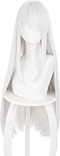 HOWGARI Anime Coser Wig Grey Rabe Punishing Wig Grey White Cosplay Perücken Cosplay 80 cm lange Sitzung Synthetisches Haar Halloween Party Play + Kappe (Farbe: Silberweiß) von HOWGARI