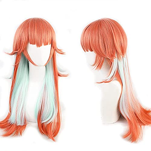 HOWGARI Anime Coser Wig Minato Aqua Cosplay Perücke Girls lang 2 Zöpfe Rosa Blau Synthetisches Haar Halloween Party Play + Kappe (Farbe: Orange Blau) von HOWGARI