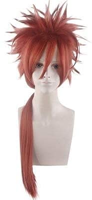 HOWGARI Anime Coser Wig Spiele Cosplay Perücke FF7 Final Fantasy VII Reno Rot Kurze Kurtiere Anime Comic Weihnachten Karneval Halloween Alltag Wig + Perücke von HOWGARI