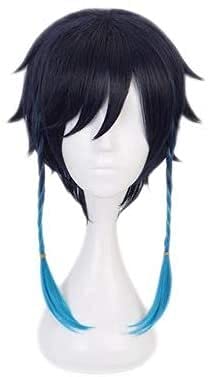 HOWGARI Anime Coser Wig Spiele Cosplay Perücke Genshin Impact Projekt Barbatos Schwarz Kurz Haar Anime Comic - Weihnachtskugel Karneval Halloween Party Alltag Perücke Mode von HOWGARI