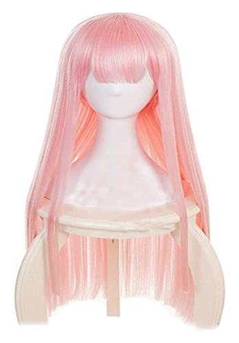 HOWGARI Anime Coser Wig Zéro Zwei Perücken für Schatz im Franxx Cosplay Perücke Mädchen langes Haar glattes Rosa mit Mütze für eine Halloween-Party von HOWGARI