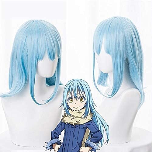HOWGARI Anime Coser Wig Zu dieser Zeit, ich AI wieder inkariert als Slime Cosplay Wig Rimuru Tempest Long Blue Hair Blue Tensei Shitara Slime Datta Ken Rolle Play Wig + Perücke Cap von HOWGARI