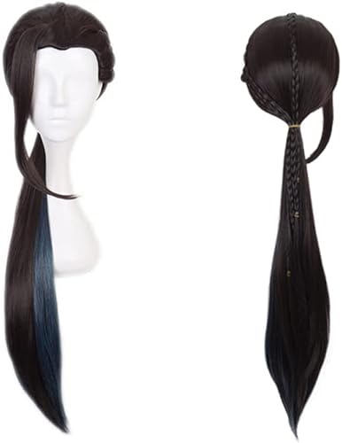 HOWGARI Wig Anime Cosplay Anime Twisted-Wonderland Cosplay Perücke, schwarz gemischt blau geflochtene Lange gerade Perücken for Jamil Viper Rollenspiel Halloween Perücken mit Perückenkappe HOWGARI Wig Anime Cosplay Anime Twisted-Wonderland Cosplay Perücke, schwarz gemischt blau geflochtene Lange gerade Perücken for Jamil Viper Rollenspiel Halloween Perücken mit Perückenkappe von HOWGARI