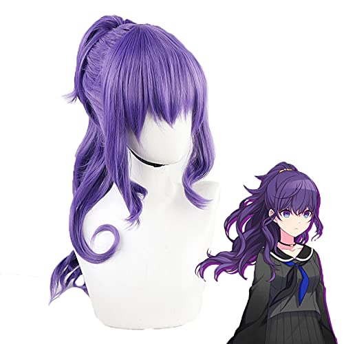 HOWGARI Wig Anime Cosplay Asahina Mafuyu Cosplay Perücke lila Langen lockige Tempel Pferdeschwanz Hitzebeständige Haare von HOWGARI