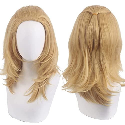 HOWGARI Wig Anime Cosplay Blonde Perücke Cosplay for Mädchen, Kurze Perücken, gewellte Kunsthaarperücken for Spiel, Cosplay-Kostüm von HOWGARI