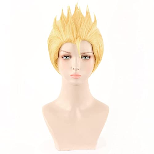 HOWGARI Wig Anime Cosplay Goldene Kurze natürliche gewellte Perücke for Party-Anime-Synthetik-Cosplay-Perücke for Frauen und Männer von HOWGARI