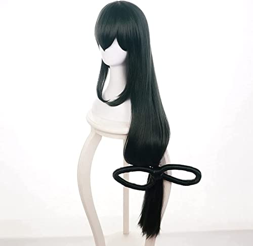 HOWGARI Wig Anime Cosplay Linna Asui Tsuyu My Hero Academia Perücke, Cosplay-Perücke, lang, natürlich, gerade, Anime-Perücke for Halloween, Party, Weihnachten, Karneval von HOWGARI