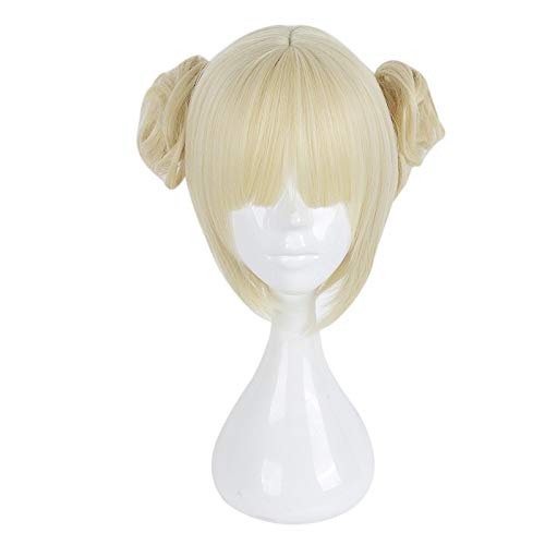 HOWGARI Wig Anime Cosplay My Boku No Hero Academy Akademia Himiko Toga Schwanz des Pferdes Resistant to The Heat Short Blonde Light Cosplay Perücke von HOWGARI