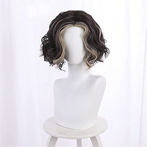 HOWGARI Wig Anime Cosplay Sylvie Kurze lockige Cosplay Perücke for Damen, hitzebeständig, Kunsthaar for Halloween, Party, Fasching von HOWGARI