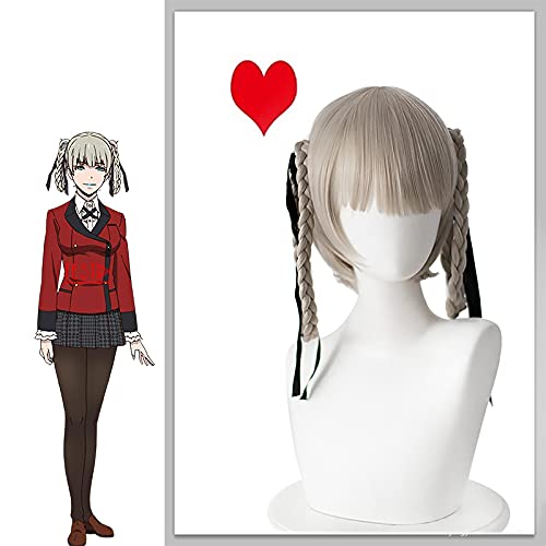 SEIZIS Wig Anime Cosplay 2021 Anime Kakegurui Kirari Momobami Cosplay Perücke mit Haarwäsche Hitzebeständige Faserhaare + Perücke Cap Party Girls Frauen Requisiten von HOWGARI
