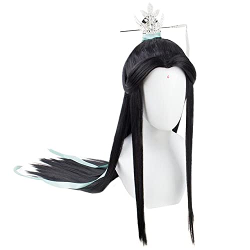 SEIZIS Wig Anime Cosplay Anime Tian Guan Ci Fu Cosplay Xie Lian Wig Removable Bun Heaven Official's Blessing Ancientry Universal Black Long Straight Hair von HOWGARI